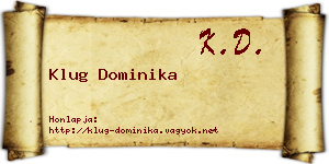 Klug Dominika névjegykártya
